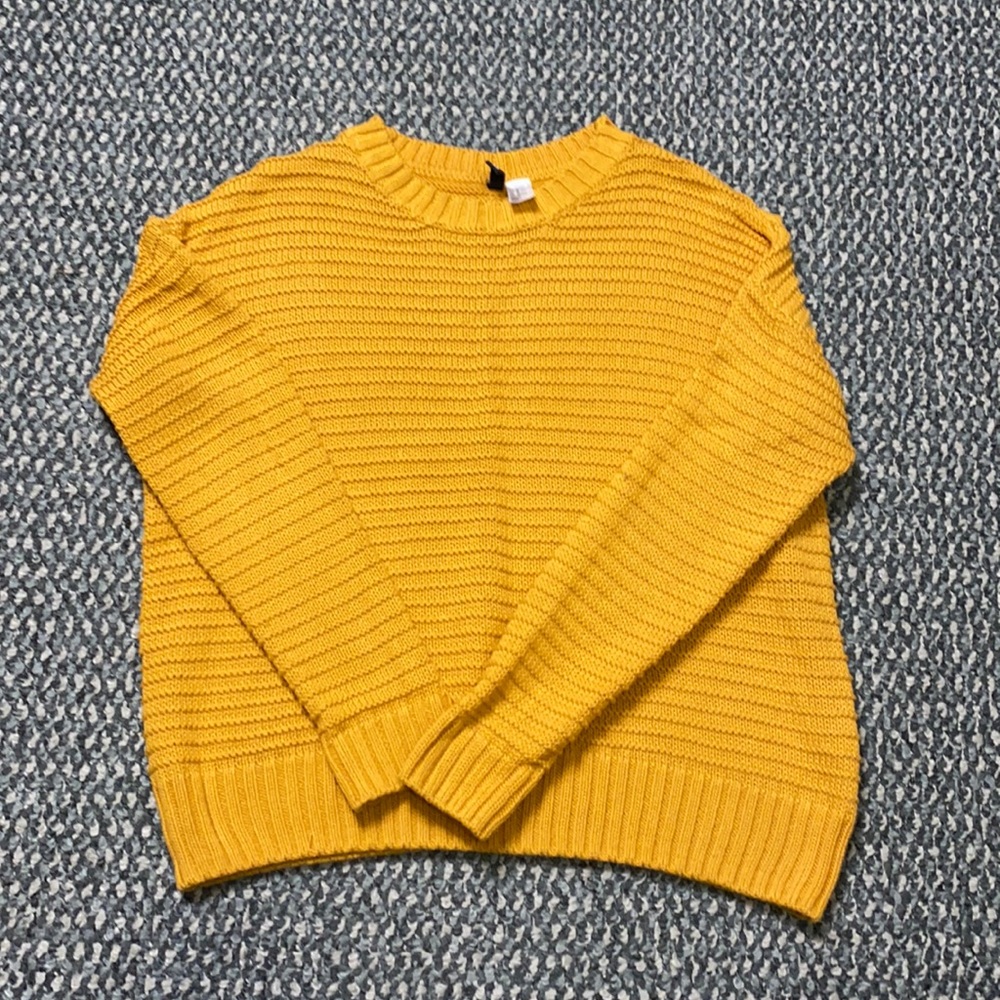 Yellow knit sweater